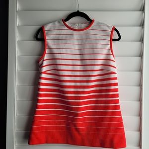 Mod red and white striped tank top - vintage, size large